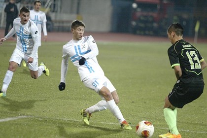Alen Halilovic of HNK Rijeka in action during the 1st leg of