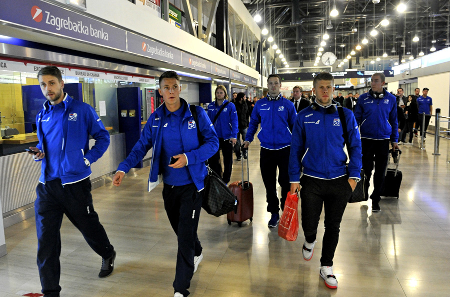 Zagreb, 17.11.2013 - Nogomet: Reprezentacija Islanda stigla u Zracnu luku Pleso uoci sutrasnje utakmice