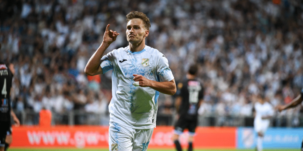 Toni Fruk after his goal for 1-0 vs. Derry City.